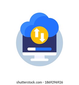 cloud storage for backup vector icon