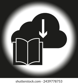 Cloud storage book. Download icon data. Vector illustration. EPS 10.