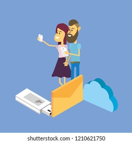cloud storage cartoon
