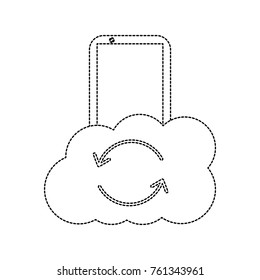 cloud storage with cellphone icon image 