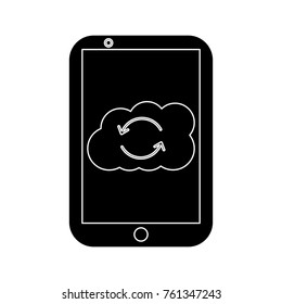 cloud storage with cellphone icon image