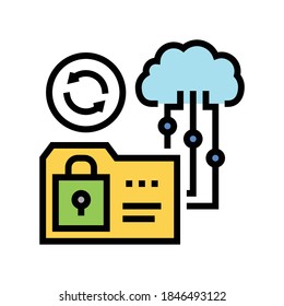 cloud storage color icon vector. cloud storage sign. isolated symbol illustration