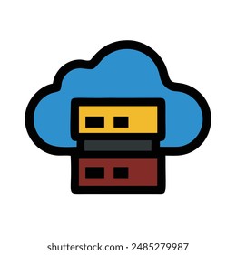 cloud storage colorful vector and illustration