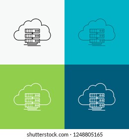 cloud, storage, computing, data, flow Icon Over Various Background. Line style design, designed for web and app. Eps 10 vector illustration