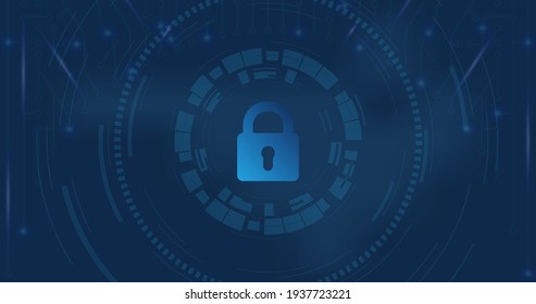 Cloud storage concept, cryptocurrency and blockchain, web-based data protection center. Vector illustration for Web design, presentation banner.
