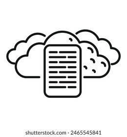 Icono de concepto de almacenamiento en la nube para tecnología moderna con Diseño gráfico de Vector escalable y editable, perfecto para servicios de gestión de documentos y datos en línea