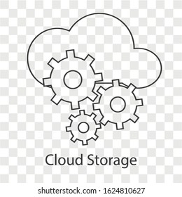 Cloud storage concept on transparency background. Creative idea design. Flat vector illustration for template, brochure, web page or presentation.