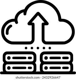 Icono de línea de copia de almacenamiento en la nube. signo de estilo lineal para el signo de concepto móvil, símbolo, vector, arte
