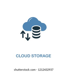 Cloud Storage creative icon in two colors. Premium style design from web development icons collection. Cloud Storage icon for web design, mobile apps and printing usage.