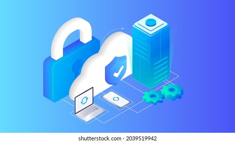 Cloud storage. Cyber Protection, antivirus. Updating devices. Online computing. Internet database, backup server. Limited access, control pass, privacy settings. Database with cloud server. Web banner