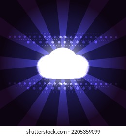  Cloud storage data info deep learning technology. Integrated digital web concept background