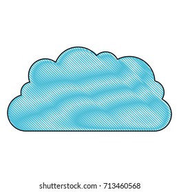 cloud storage data service icon in color crayon silhouette vector illustration