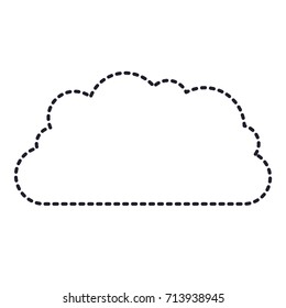 cloud storage data service icon in monochrome silhouette dotted vector illustration