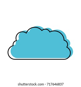 cloud storage data service icon watercolor silhouette with thick contour vector illustration