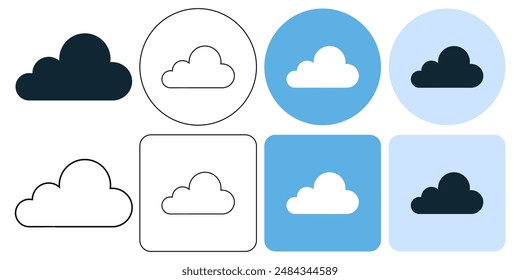 Wolke, Speicherdaten, schattige Tage, bewölktes Wetter, Symbol Strichlinie und Glyphe