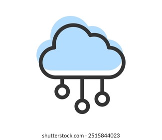 Icono De Vector De Almacenamiento En La Nube Y Transferencia De Datos. Iconos De Línea Relacionados Con El Servicio De Computación Y La Red. Base De Datos Y Servidor, Ciberseguridad, Transformación Digital.