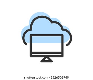 Cloud Storage And Data Transfer Vector Icon. Computing Service And Network Related Line Icons. Database And Server, Cyber Security, Digital Transformation.