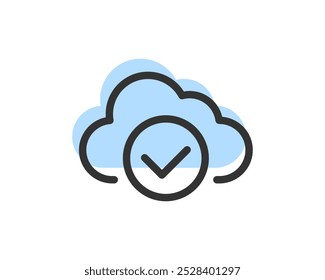 Icono De Vector De Almacenamiento En La Nube Y Transferencia De Datos. Iconos De Línea Relacionados Con El Servicio De Computación Y La Red. Base De Datos Y Servidor, Ciberseguridad, Transformación Digital.