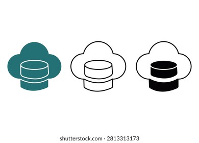 Cloud Storage Database Icons Showing Different Data Levels