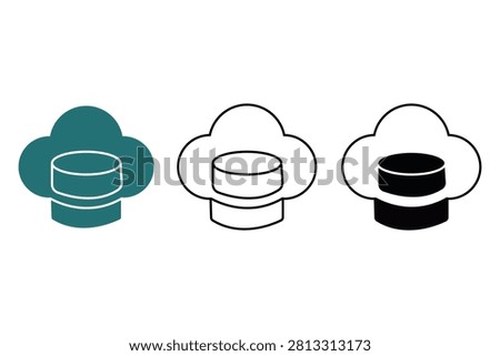 Cloud Storage Database Icons Showing Different Data Levels