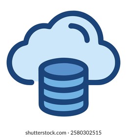Cloud storage database server backup isolated illustration