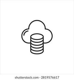 Cloud Storage Database Server Icon Illustration Design Vector Art