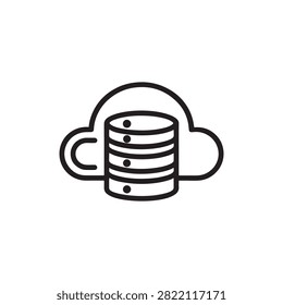 Cloud Storage Database Server Icon Illustration Isolated Design Vector