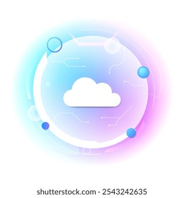 Cloud storage design concept. Gradient colors. Vector illustration.