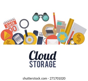 Cloud Storage design over white background, vector illustration