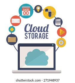 Cloud Storage design over white background, vector illustration