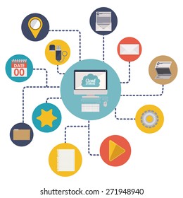 Cloud Storage design over white background, vector illustration