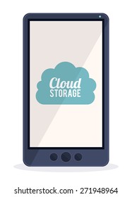 Cloud Storage design over white background, vector illustration