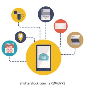Cloud Storage design over white background, vector illustration