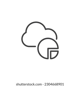Cloud storage diagram line icon. linear style sign for mobile concept and web design. Cloud computing chart outline vector icon. Symbol, logo illustration. Vector graphics