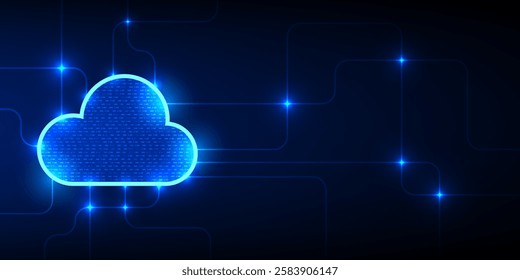 Cloud storage digital concept, Circuit board, Technology background. Vector Illustration