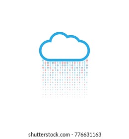 Cloud storage of digital data on a white background. Vector illustration .