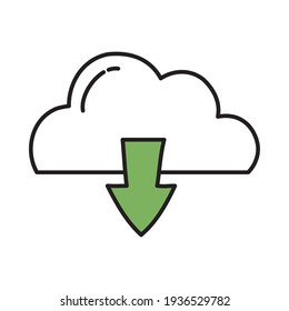 cloud storage with dowload arrow