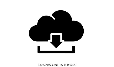 Cloud storage download icon symbol