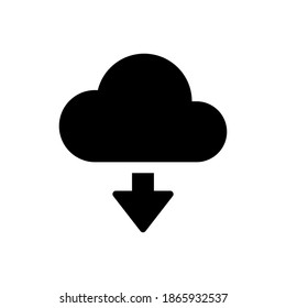 cloud storage download illustration glyphs style user interface icon vector design, this vector is suitable for icons, logos, illustrations, stickers, books, covers, .etc