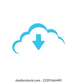 Cloud-Speicher-Download. einzeln auf weißem Hintergrund. Vektorgrafik