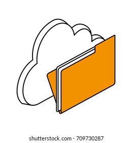 cloud storage with file folder icon image