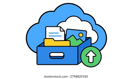 Cloud storage file upload icon