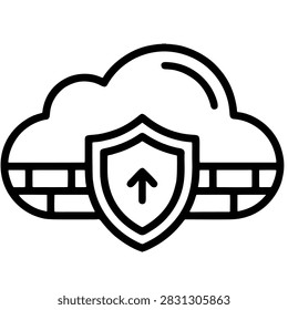Cloud Storage Firewall Shield Secure Data Icon