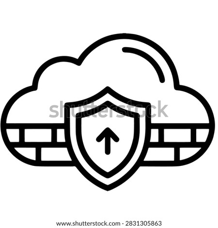 Cloud Storage Firewall Shield Secure Data Icon