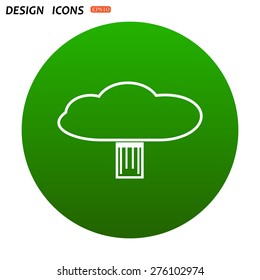 cloud storage, flash drive. icon. vector design