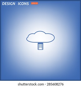 cloud storage, flash drive. icon. vector design