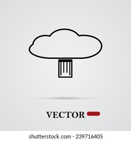 cloud storage,  flash drive   on a light background with shadow, vector, EPS 10