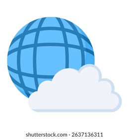 Cloud storage flat color icon. Simple vector icon design in flat color style. Editable vector format