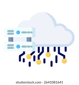 Cloud storage flat color icon. Simple vector icon design in flat color style. Editable vector format