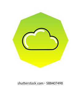 Cloud storage flat outline color icon